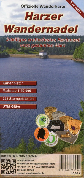 Harzer Wandernadel. 3 teiliges wetterfestes Kartenset 1 : 50 000