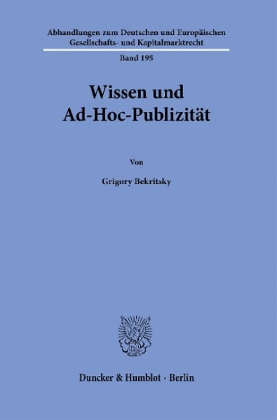 Wissen und Ad-Hoc-Publizität