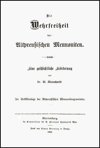 Die Wehrfreiheit der altpreußischen Mennoniten (Rara zum deutschen Kulturerbe des Ostens)
