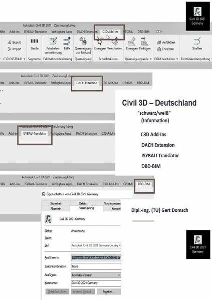 Cvil 3D Deutschland / Add-Ons, Add-Ins und mehr, Civil 3D Deutschland (schwarz/weiß, zur Information): 4. Buch, C3D Add-Ins, DACH Extension, ISYBAU Translator, DBD-BIM, 1.Überarbeitung