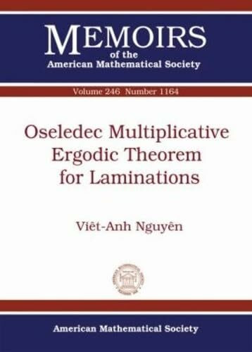 Oseledec Multiplicative Ergodic Theorem for Laminations (Memoirs of the American Mathematical Society, Band 246)