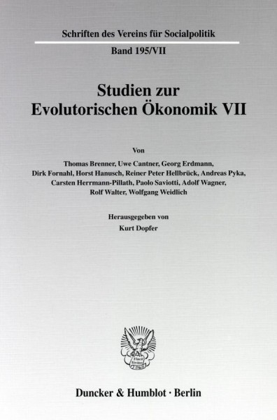 Studien zur Evolutorischen Ökonomik / Evolutorische Ökonomik - Methodologische, ökonometrische und m
