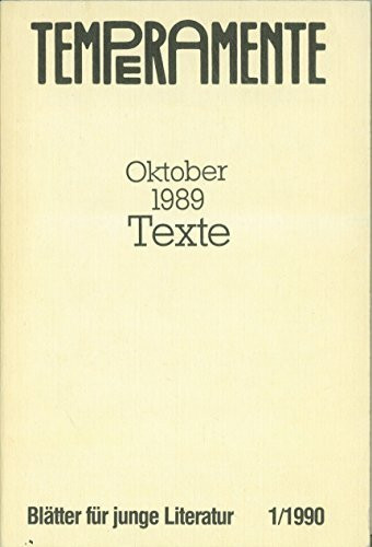 TEMPERAMENTE - Oktober 1989 (Texte),