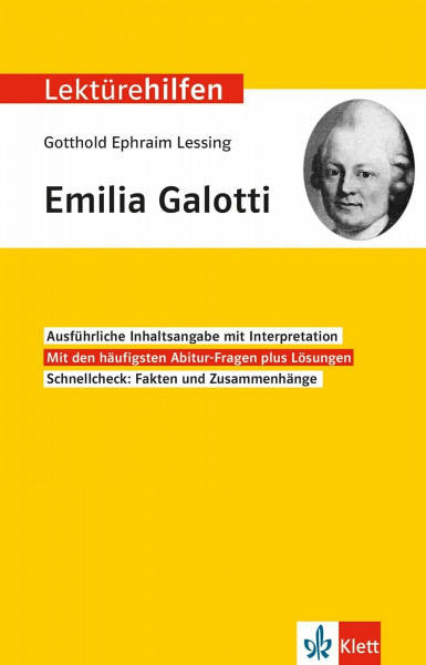 Klett Lektürehilfen Lessing, Emilia Galotti: Interpretationshilfe für Oberstufe und Abitur
