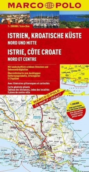 MARCO POLO Karte Istrien / Kroatische Küste Nord und Mitte 1 : 200 000