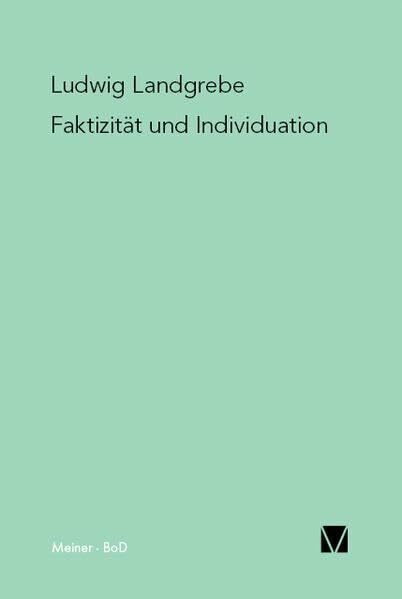 Faktizität und Individuation: Studien zu den Grundlagen der Phänomenologie