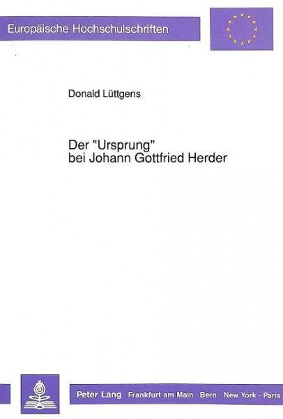 Der «Ursprung» bei Johann Gottfried Herder
