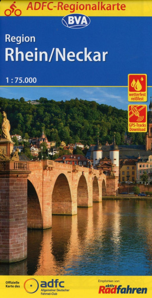 ADFC-Regionalkarte Region Rhein/Neckar, 1:75.000