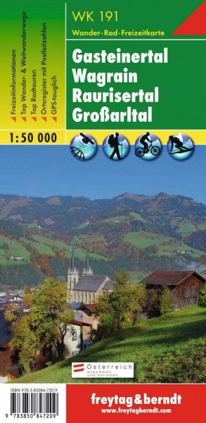 freytag & berndt Wanderkarte WK 191 Gasteinertal - Wagrain - Raurisertal - Großarltal 1:50.000: Wander-, Rad- und Freizeitkarte (freytag & berndt Wander-Rad-Freizeitkarten)