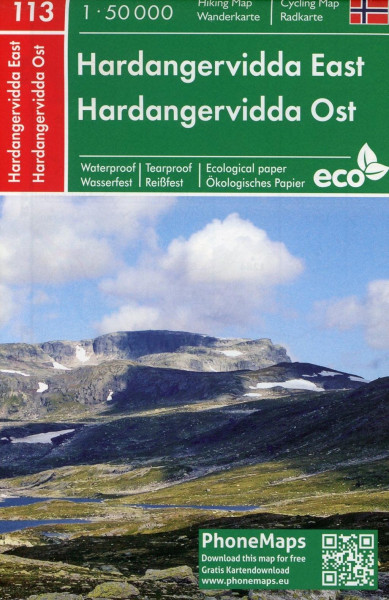 Hardangervidda Ost, Wander - Radkarte 1 : 50 000