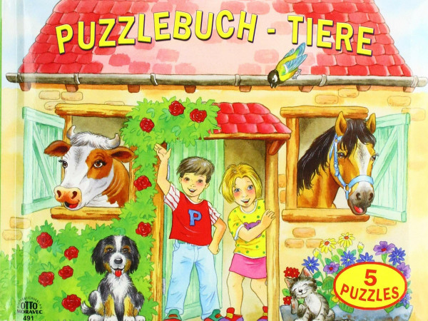 Puzzlebuch-Tiere: 5 Puzzles