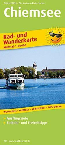 Chiemsee: Rad- und Wanderkarte mit Ausflugszielen, Einkehr- & Freizeittipps, wetterfest, reißfest, abwischbar, GPS-genau. 1:50000