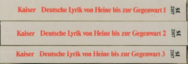 Geschichte der deutschen Lyrik von Heine bis zur Gegenwart