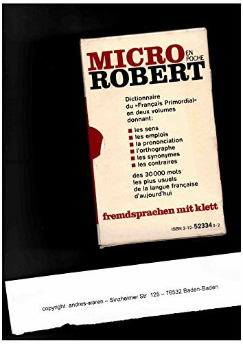 Micro Robert en Poche - Dictionnaire du francais primordial