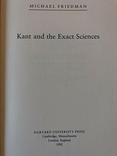 Kant and the Exact Sciences