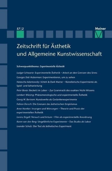 Zeitschrift für Ästhetik und Allgemeine Kunstwissenschaft 57/2 (2012)