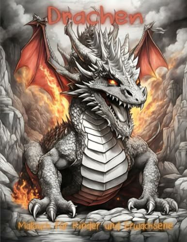 Drachen Malbuch: 50 tolle Bilder Für Kinder ab 8 Jahren und Erwachsene (Crayon Lab Malbücher)