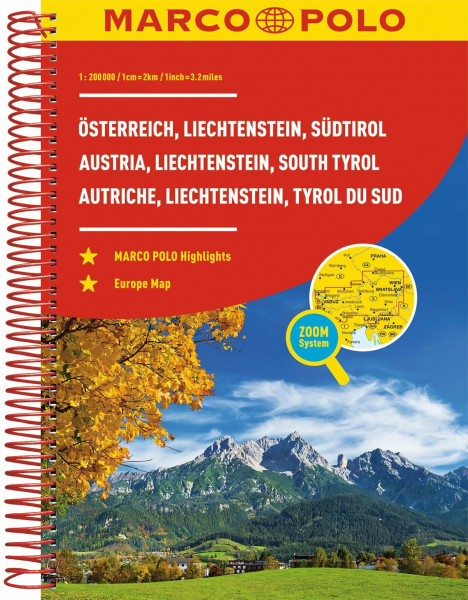 MARCO POLO Reiseatlas Österreich, Liechtenstein, Südtirol 1:200.000: mit Europa 1:4,5 Mio.