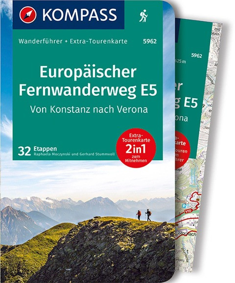 KOMPASS Wanderführer 5962 Europäischer Fernwanderweg E5, Von Konstanz nach Verona