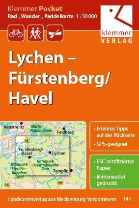 Klemmer Pocket Rad-, Wander- und Paddelkarte Lychen - Fürstenberg/Havel 1 : 50 000