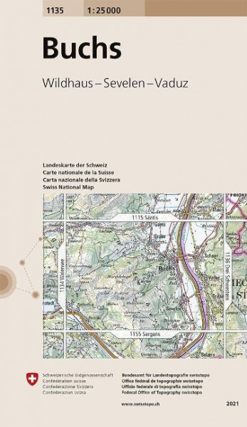 Swisstopo 1 : 25 000 Buchs