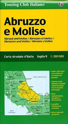 Abruzzo e Molise /Abruzzi and Molise /Abruzzen und Molise: 1:200000: Ortsnamenverzeichnis, Strassenentfernungen (Carte regionali 1:200.000)