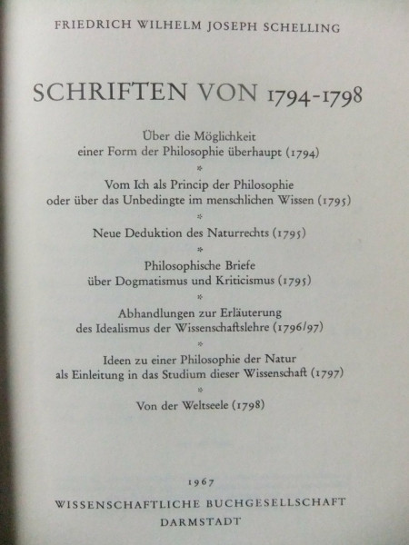 Schelling-Studienausgabe: Schriften von 1794-1798