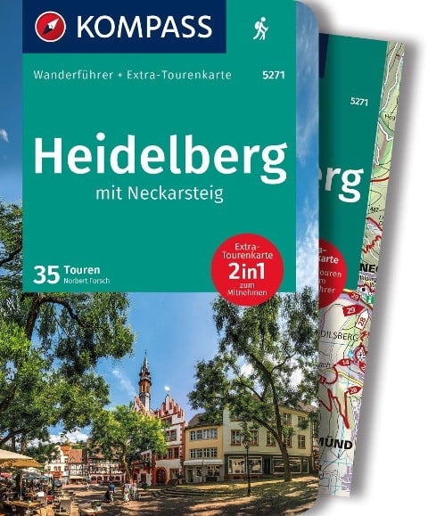 KOMPASS Wanderführer Heidelberg mit Neckarsteig, 35 Touren mit Extra-Tourenkarte