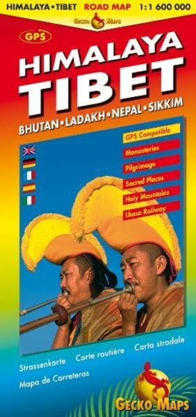Himalaya - Tibet: Bhutan, Ladakh, Nepal, Sikkim, 1:1,6 Mio. Monasteries, Pilgrimage, Sacred Places, GPS-Compatible / Index (Road Map)