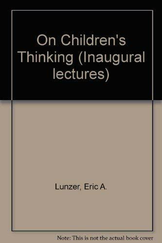 On Children's Thinking (Inaugural lectures)