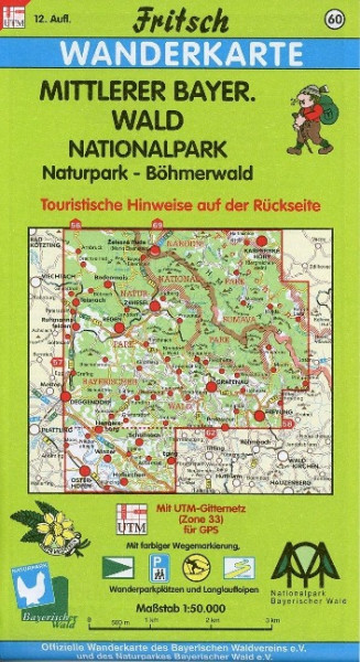 Mittlerer Bayerischer Wald / Böhmerwald 1 : 50 000. Fritsch Wanderkarte