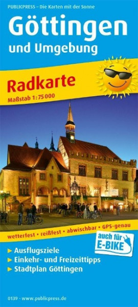 Göttingen und Umgebung - Radkarte 1:75000