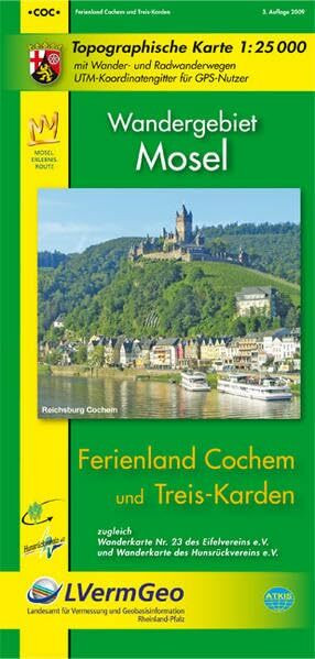 Ferienland Cochem und Treis-Karden (WR): Topographische Karte 1:25000 mit Wanderwegen und Radwanderwegen / Wandergebiet Mosel (Freizeitkarten Rheinland-Pfalz 1:15000 /1:25000)