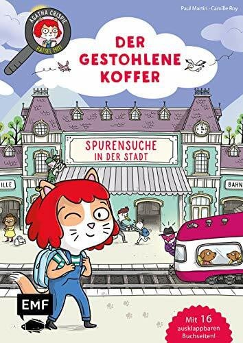 Agatha Crispie und der gestohlene Koffer – Spurensuche in der Stadt: Geschichte mit Bilderrätseln für Kinder ab 6 Jahren – Mit 16 ausklappbaren Buchseiten!