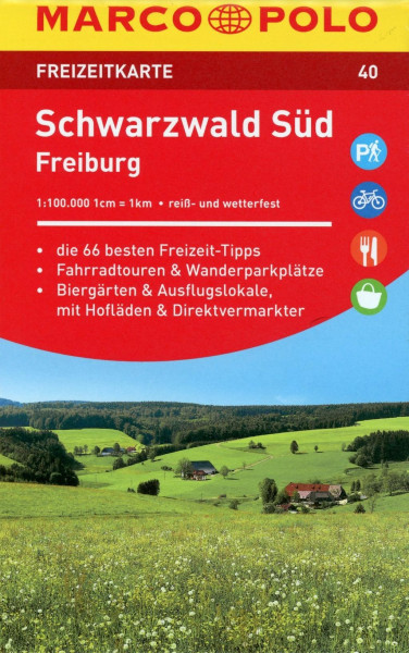 MARCO POLO Freizeitkarte 40 Schwarzwald Süd, Freiburg 1 : 100 000