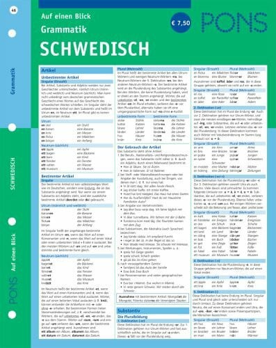 PONS Grammatik auf einen Blick Schwedisch: kompakte Übersicht, Grammatikregeln nachschlagen (PONS Auf einen Blick)