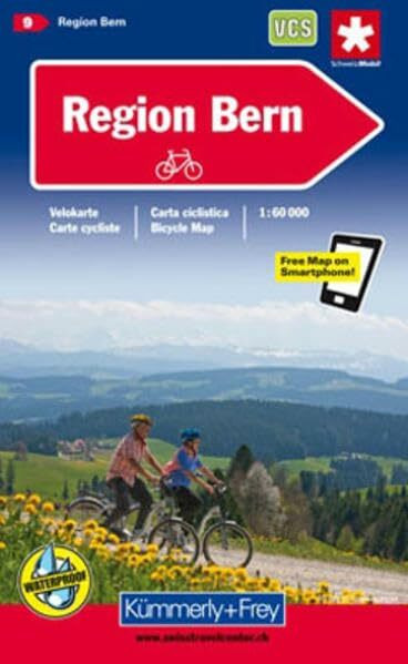 Region Bern: Nr. 9, Velokarte, 1:60000, waterproof, Freemap on Smartphone included (Kümmerly+Frey Velokarten, Band 9)