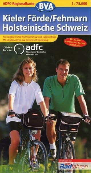ADFC-Regionalkarte Kieler Förde/Fehmarn/Holsteinische Schweiz mit Tagestouren-Vorschlägen, 1:75.000