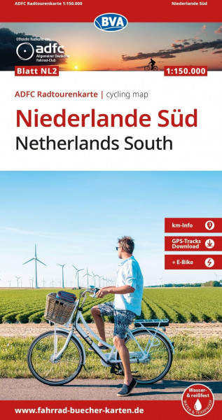 BVA ADFC Radtourenkarte Niederlande Süd, mit Knotenpunkten 1:150.000: reiß- und wetterfest, E-Bike geeignet, GPS-Tracks Download, mit Bett+Bike ... nach Amsterdam, Zuid-Holland und Zeeland
