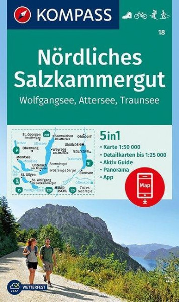 Nördliches Salzkammergut, Wolfgangsee, Attersee, Traunsee 1:50 000