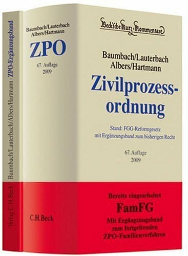 Zivilprozessordnung + Ergänzungsband: In 2 Bänden mit FamFG, GVG und anderen Nebengesetzen, Rechtsstand: (Fassung der familienverfahrensrechtlichen ... FGG-Reform 2009) (Beck'sche Kurz-Kommentare)