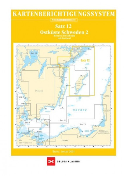 Berichtigung Sportbootkarten Satz 12: Ostküste Schweden 2 (Ausgabe 2021)