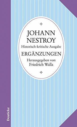 Sämtliche Werke - Ergänzungen: Historisch-kritische Ausgabe