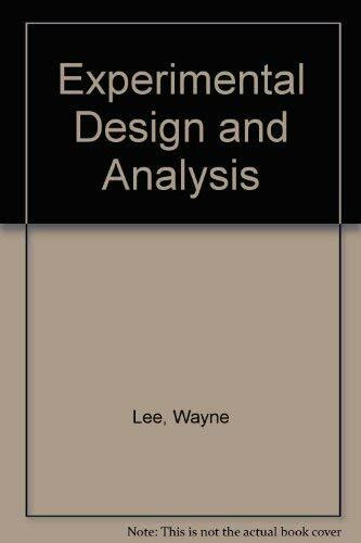 Experimental Design and Analysis