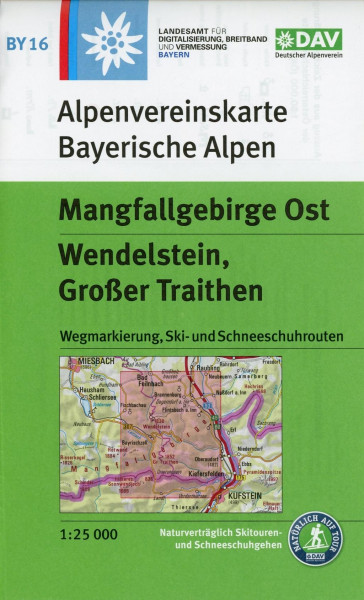 DAV Alpenvereinskarte Bayerische Alpen 16 Mangfallgebirge Ost 1 : 25 000. Wendelstein, Großer Traithen