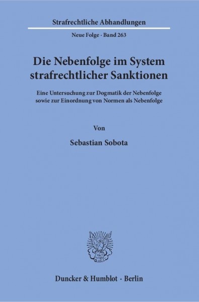 Die Nebenfolge im System strafrechtlicher Sanktionen