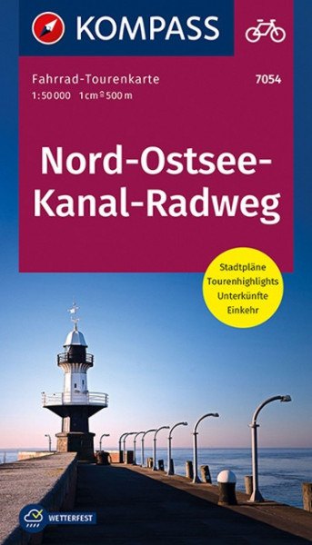 KOMPASS KOMPASS Fahrrad-Tourenkarte Nord-Ostsee-Kanal-Radweg, 1:50000