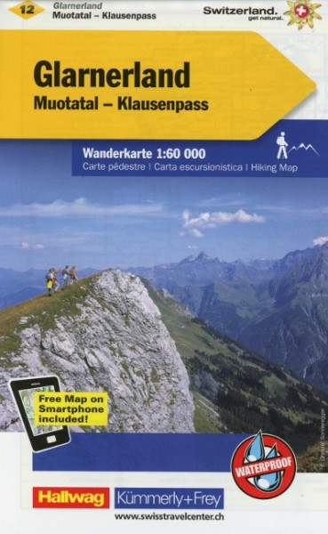 KuF Schweiz Wanderkarte 12 Glarnerland - Walensee 1 : 60 000