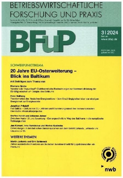 20 Jahre EU-Osterweiterung – Blick ins Baltikum: BFuP 3/2024