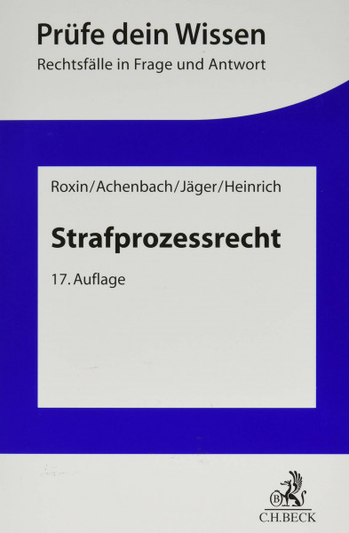 Strafprozessrecht (Prüfe dein Wissen)
